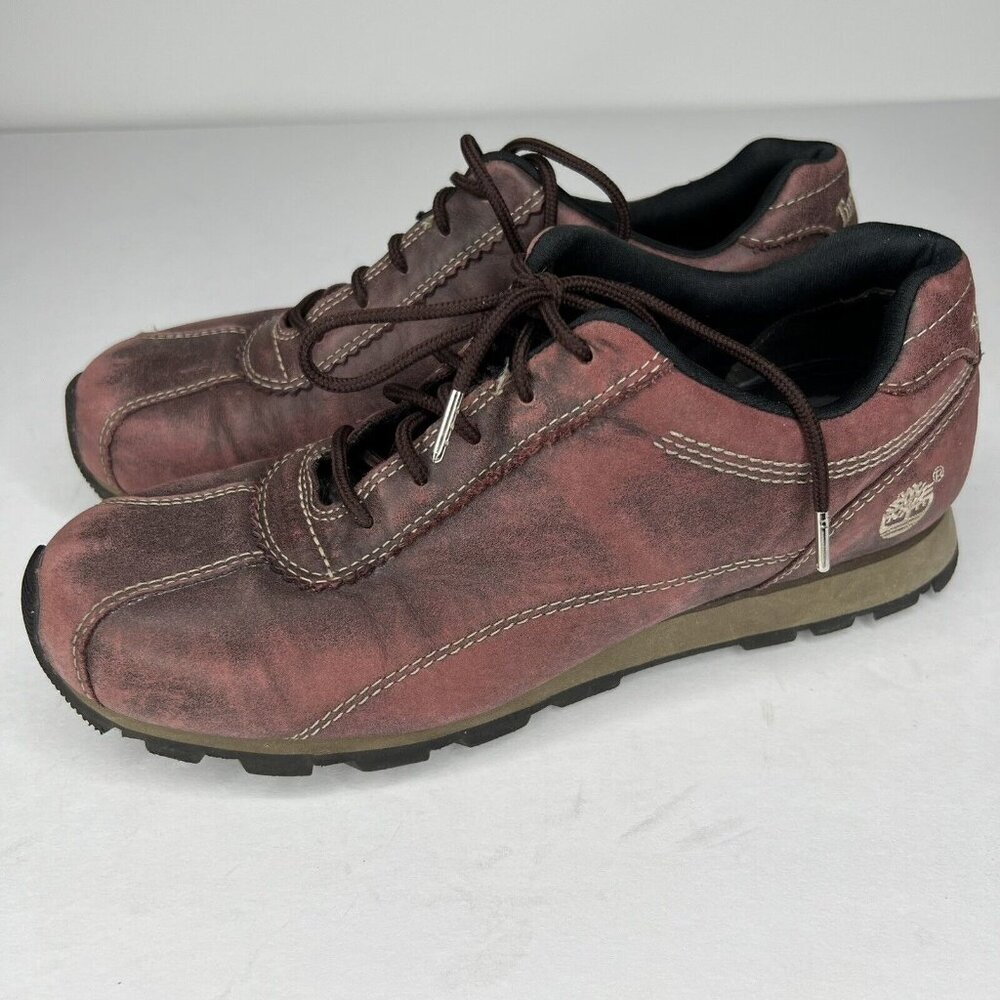 Timberland Modely Mauve Leather Womens Size 7 Casual Lace-Up Sneakers